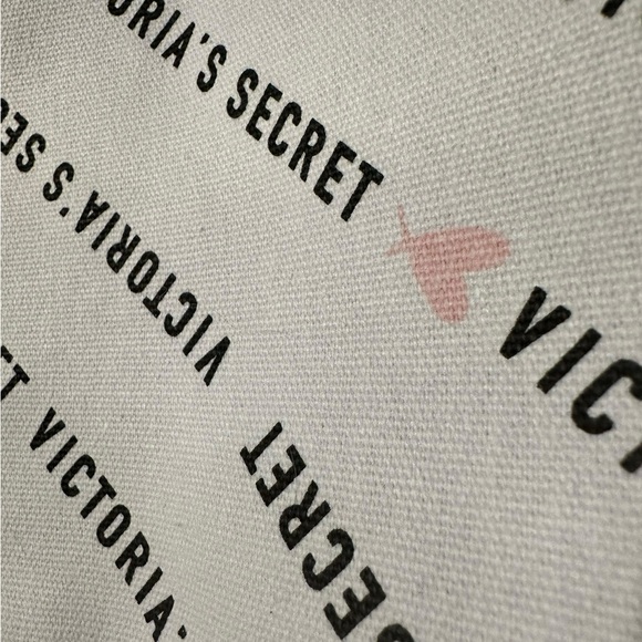 Victoria's Secret Weekender White and Black and a Splash of Pink Large Tote Bag - Picture 6 of 16